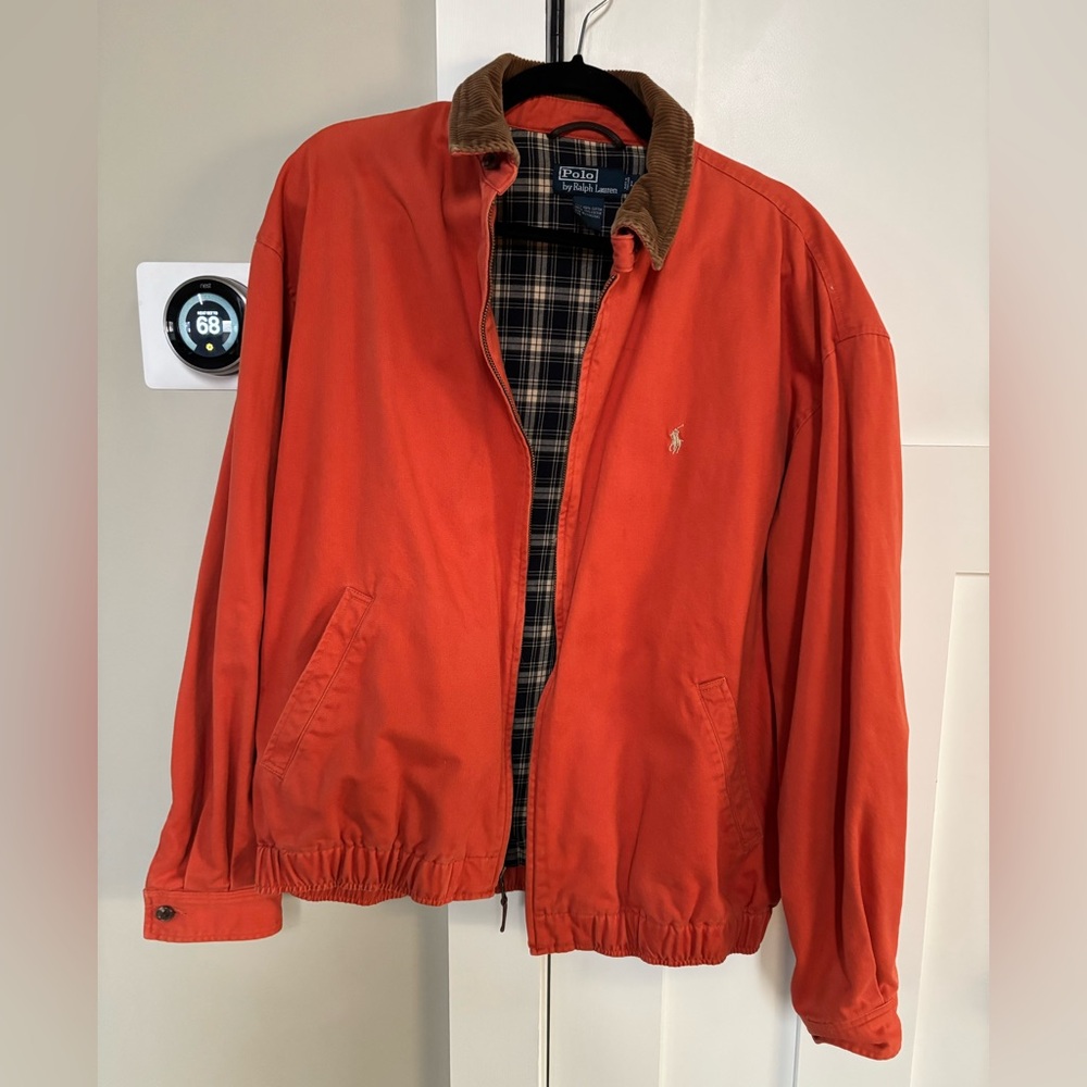 Men’s Large Orange Classic Polo Coat